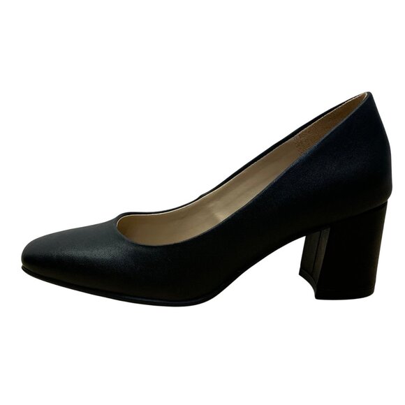 Naturalizer Women’s Black Smooth Faux Leather Warner Block Heel Pumps Size 6M - Picture 4 of 10